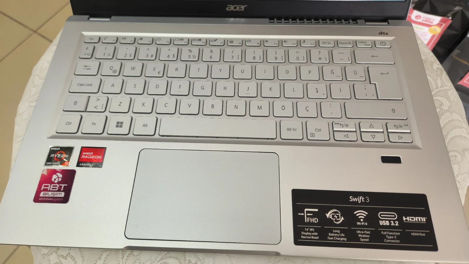 Acer Swift 3 Ryzen 5 5500U 8GB Ram 512GB SSD 14" FHD 24 Ay Garantili — fotoğraf 5