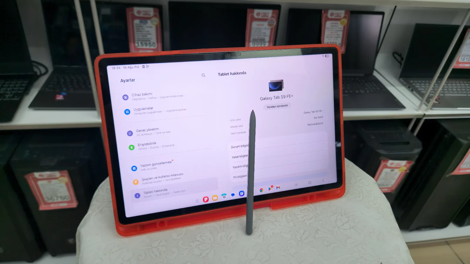 Samsung Galaxy Tab S9 FE+ 128 GB 8 GB RAM S Pen Kalem — fotoğraf 7